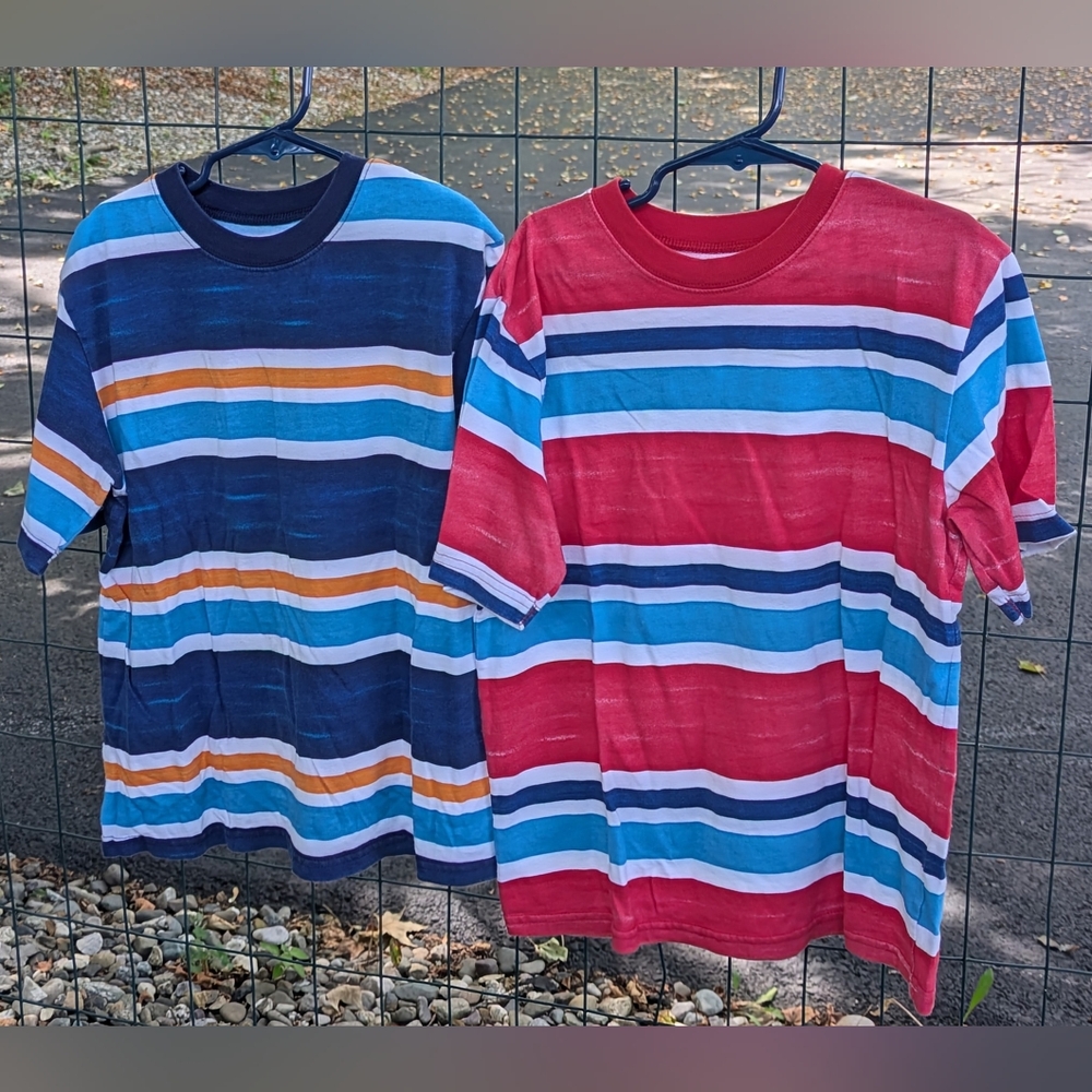 Garanimals Kids Striped Tees - Navy and Red Size 8